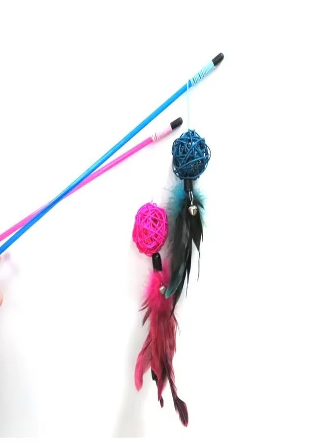 KittuPet Premium Cat Toy Interactive Cat Toys Cat Teaser Wand Pet Toy for Cat Activity Fishing Rod with Mouse Natural Feathers Cat Toys for Kittens to Play Cat Games and Toys Mouse Toy - Image 3